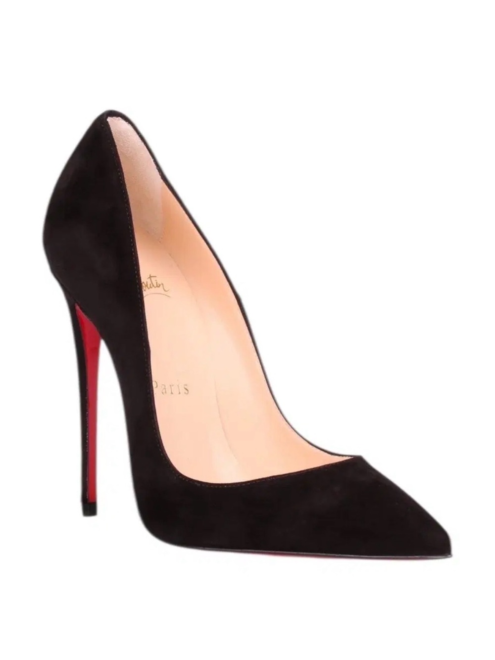 Christian Louboutin “So Kate” Black Suede Pointed Toe Pump, Sz 41